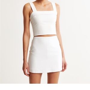 Abercrombie White Linen Skort
